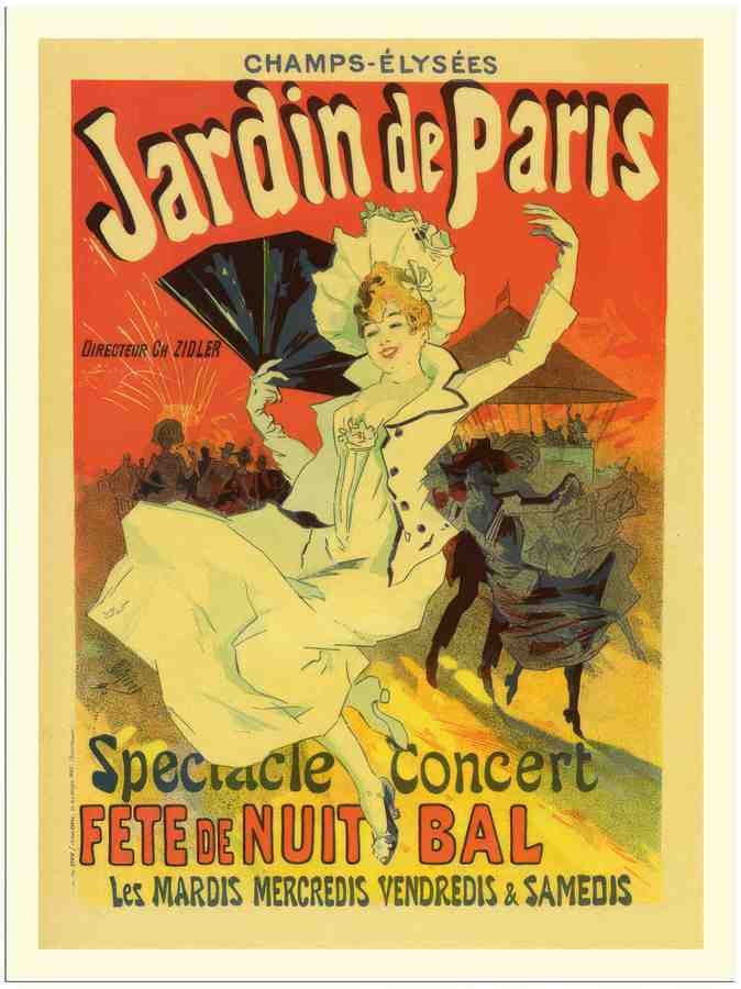 19 jardin de paris jules cheret 1890 2 Vintage Advert A4 Photo Print