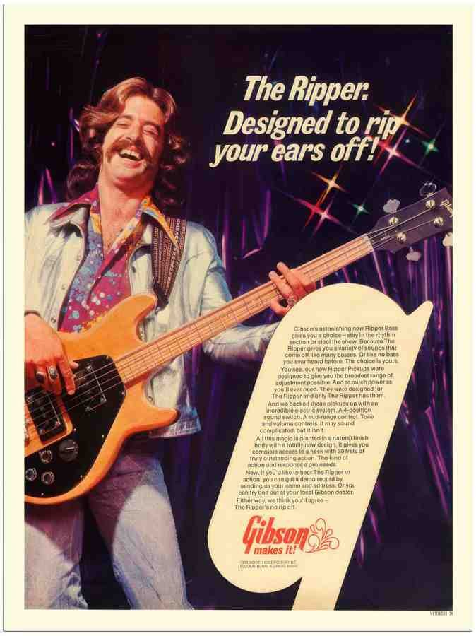 19 the ripper gibson bass guitar 2 Vintage Advert A4 Photo Print