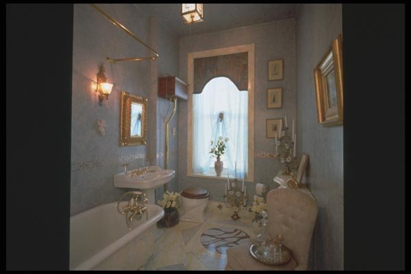 190010 Golden Bathroom A4 Photo Print