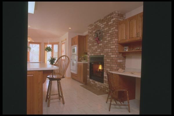 190021 Fireplace Kitchen A4 Photo Print