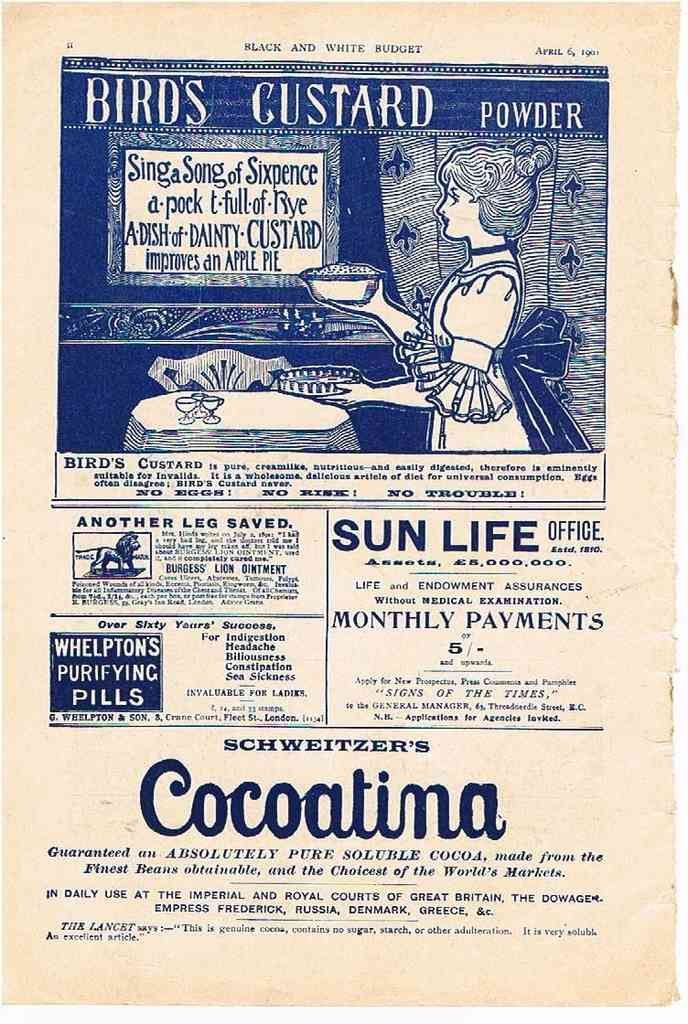 1900S Birds Custard Powder advert A4 Photo Print