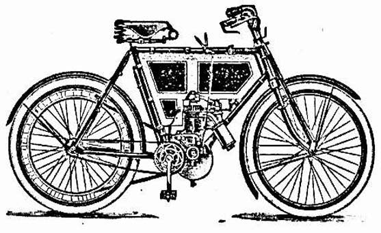 1904 Bradbury Peerless motorbike A4 Photo Print