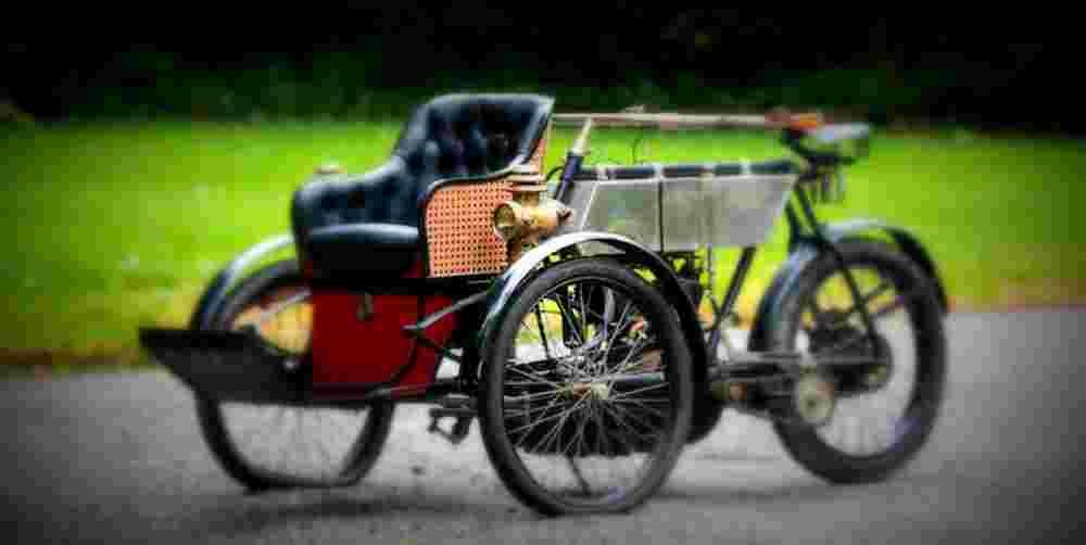 1904 La Libellule V Twin Tricar A4 Photo Print