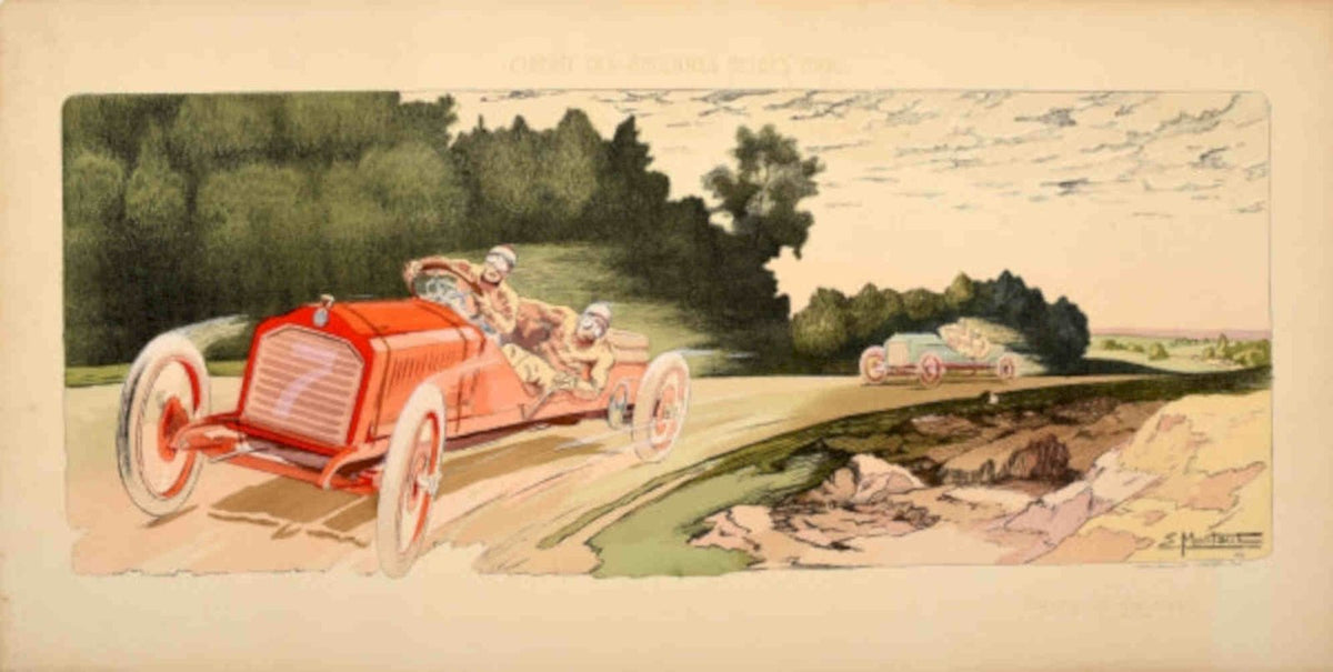1906 Automobile Rally Vintage Retro Advert Poster A4 Photo Print