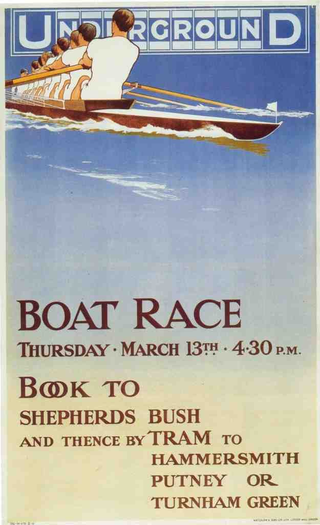 1913 Boat Race London Vintage Advert A4 Photo Print