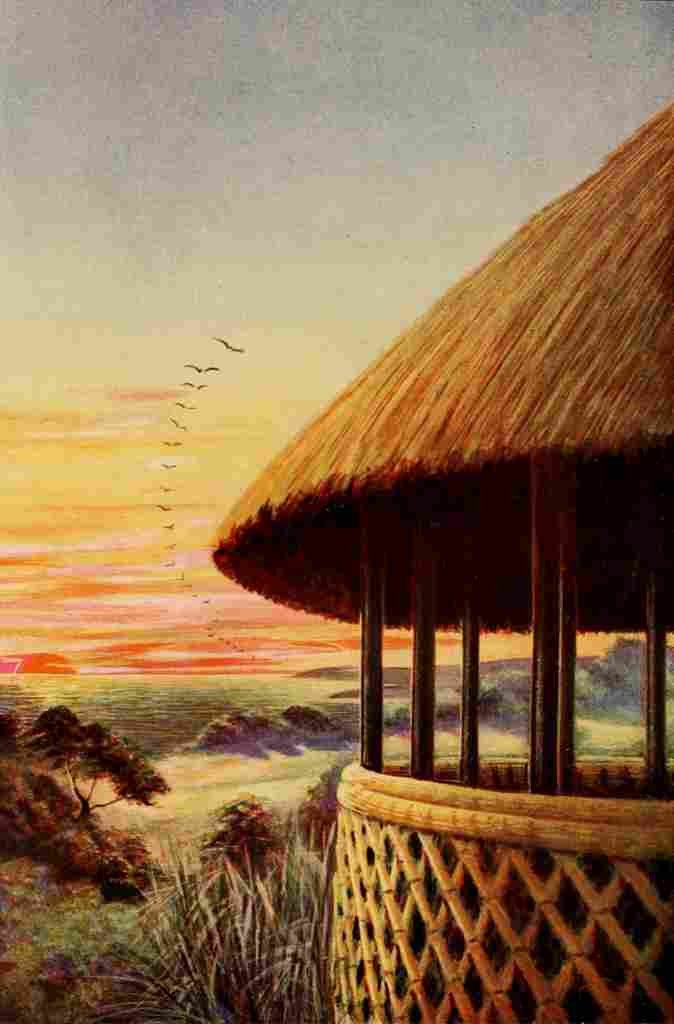 1913 Look out hut on the cliff overhanging Lake Mweru A4 Photo Print
