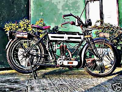 1913 triumph motorbike A4 Photo Print