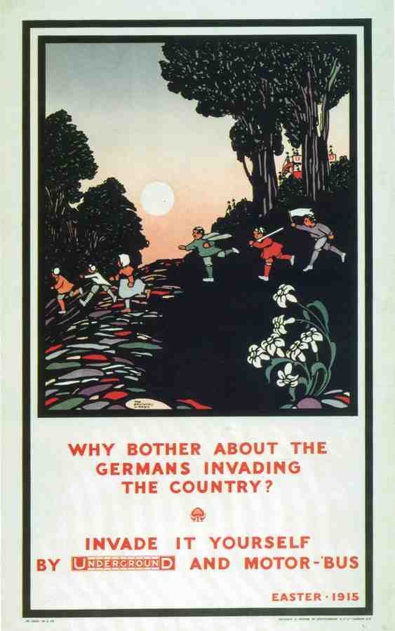 1915 Invading London Advert A4 Photo Print