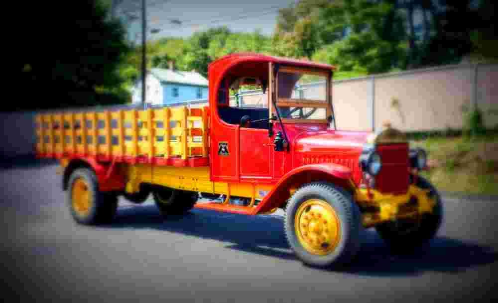 1917 Mack AB C Cab Stake Bed A4 Photo Print