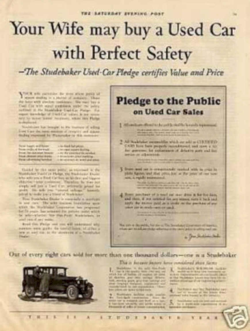 1917 Studebaker Pledge Vintage Retro Advert Ads A4 Photo Print