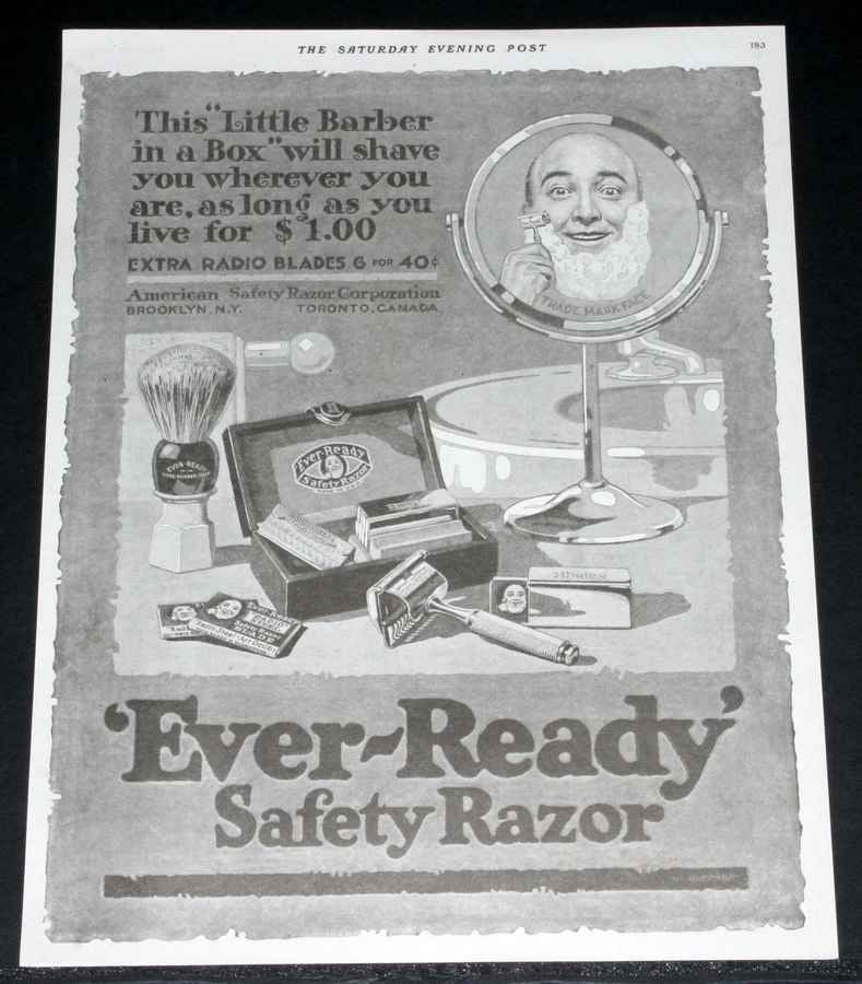 1919 Ever Ready Safety Razor barber advert A4 Photo Print