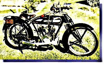 1920 Blue Bird motorbike A4 Photo Print