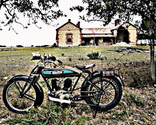 1920 bluebird motorbike A4 Photo Print