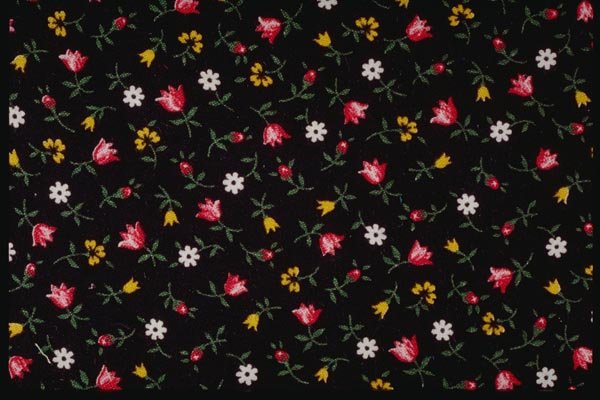 192001 Tiny Pink And White Floral On Black A4 Photo Print
