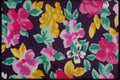 192004 Yellow, Fuchsia And Emerald Floral On Black A4 Photo Print