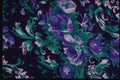 192006 Lilac And Aqua Floral On Black A4 Photo Print