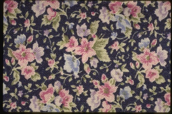 192009 Pastel Flowers On Black A4 Photo Print