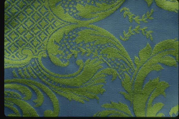 192019 Emerald And Aqua Paisly Brocade A4 Photo Print