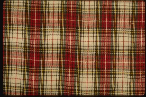 192029 Red And Black On White Tartan A4 Photo Print