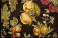 192034 Yellow Fruits And Floral On Black A4 Photo Print