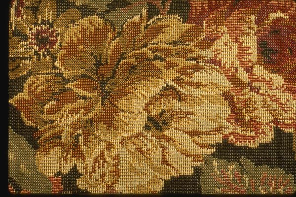 192038 Large Yellow Floral On Black A4 Photo Print