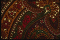 192039 Red And Ivory Paisley On Black A4 Photo Print