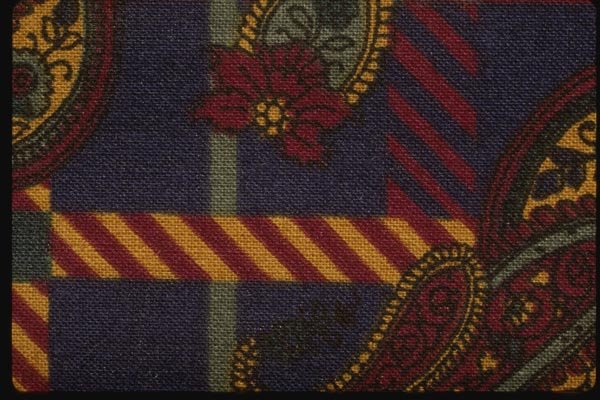 192043 Paisley And Stripes On Black A4 Photo Print