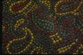 192044 Modern Stylized Yellow, Blue And Red Paisley On Black A4 Photo Print