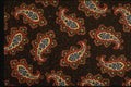 192045 Red And White Paisley With Blue Flowers On Black A4 Photo Print