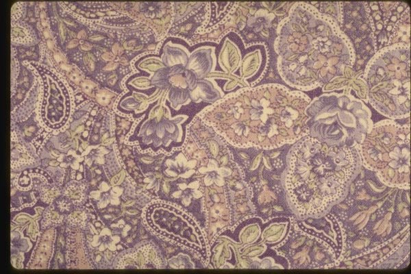 192046 Large Lilac, Yellow And White Paisley A4 Photo Print
