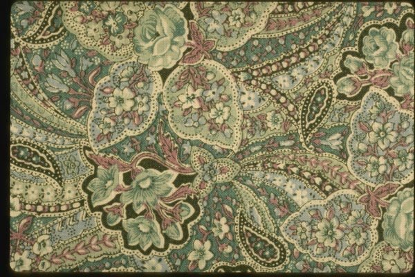 192051 Densely Patterned Green And White Paisley A4 Photo Print