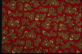 192052 Small Paisleys With Black Outline On Red A4 Photo Print