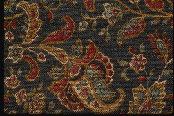 192053 Red, White And Blue Stylized Floral Paisley A4 Photo Print