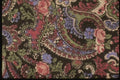 192054 Bright Lilac, Pink And Green Paisley On Black A4 Photo Print
