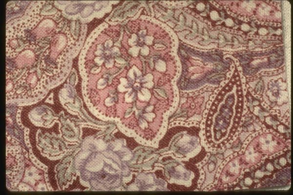 192056 Pink, Purple, Green Paisley Outlined In White A4 Photo Print