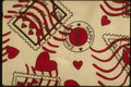 192069 Red And White Stylized Postal Pattern A4 Photo Print