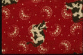 192075 Red And White Pattern With Cows A4 Photo Print