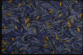 192087 Blue Flowers On Black A4 Photo Print