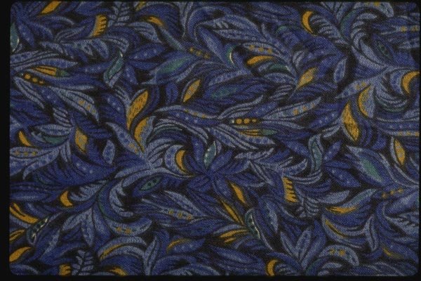 192087 Blue Flowers On Black A4 Photo Print