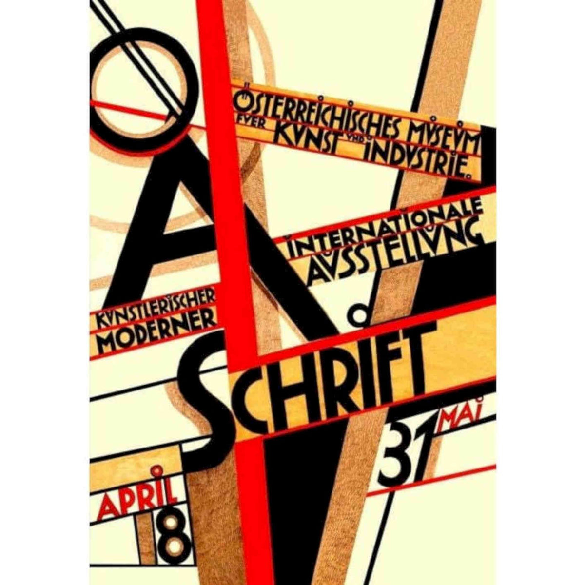 1920s Austrian International Bauhaus Design Art Exhibition R Vintage Retro Adve
