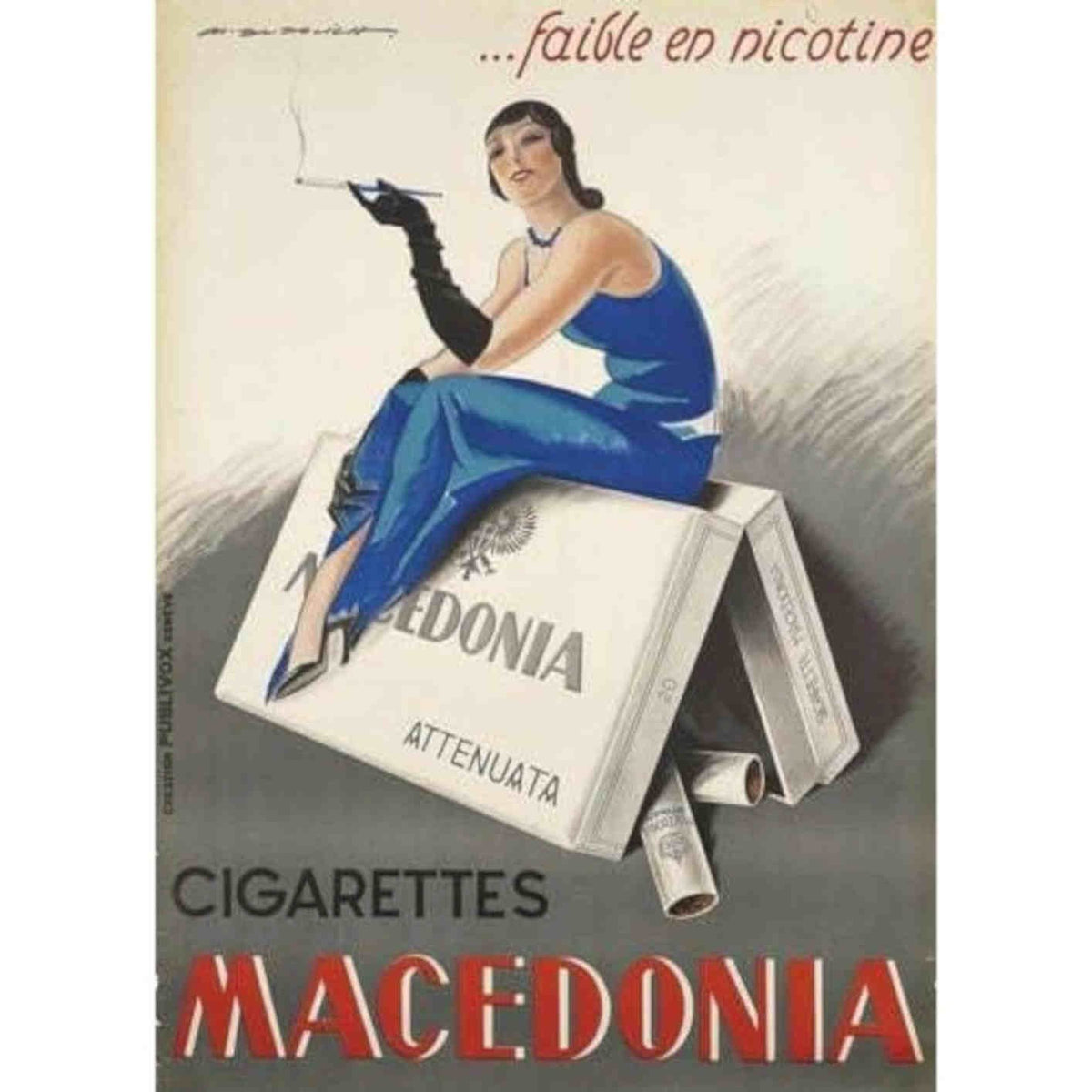 1920s French Cigarette Advertisement Vintage Retro Advert Poster A4 Photo Print