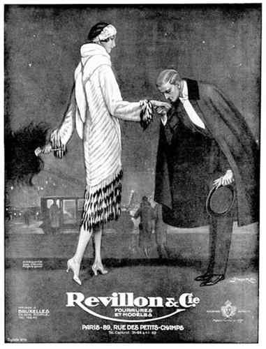 1925 Revillon Furs Co original vintage French advertisement A4 Photo Print