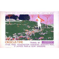 1926 Crocus Time In Londons Parks Tourism Pr Vintage Retro Advert Poster A4 Pho