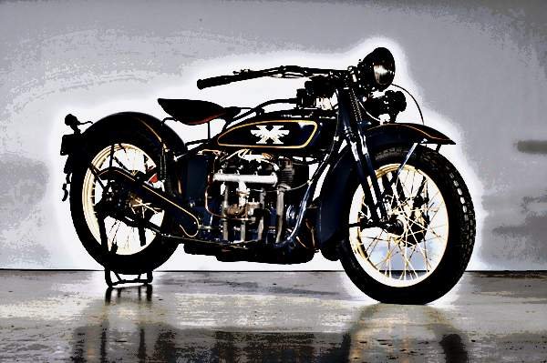 1928 Henderson K Deluxe motorbike A4 Photo Print