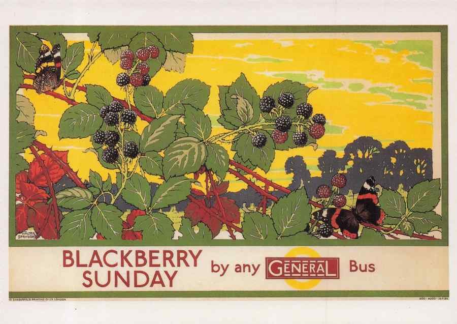 1929 london blackberry fruit picking poster transport 190693 A4 Photo Print