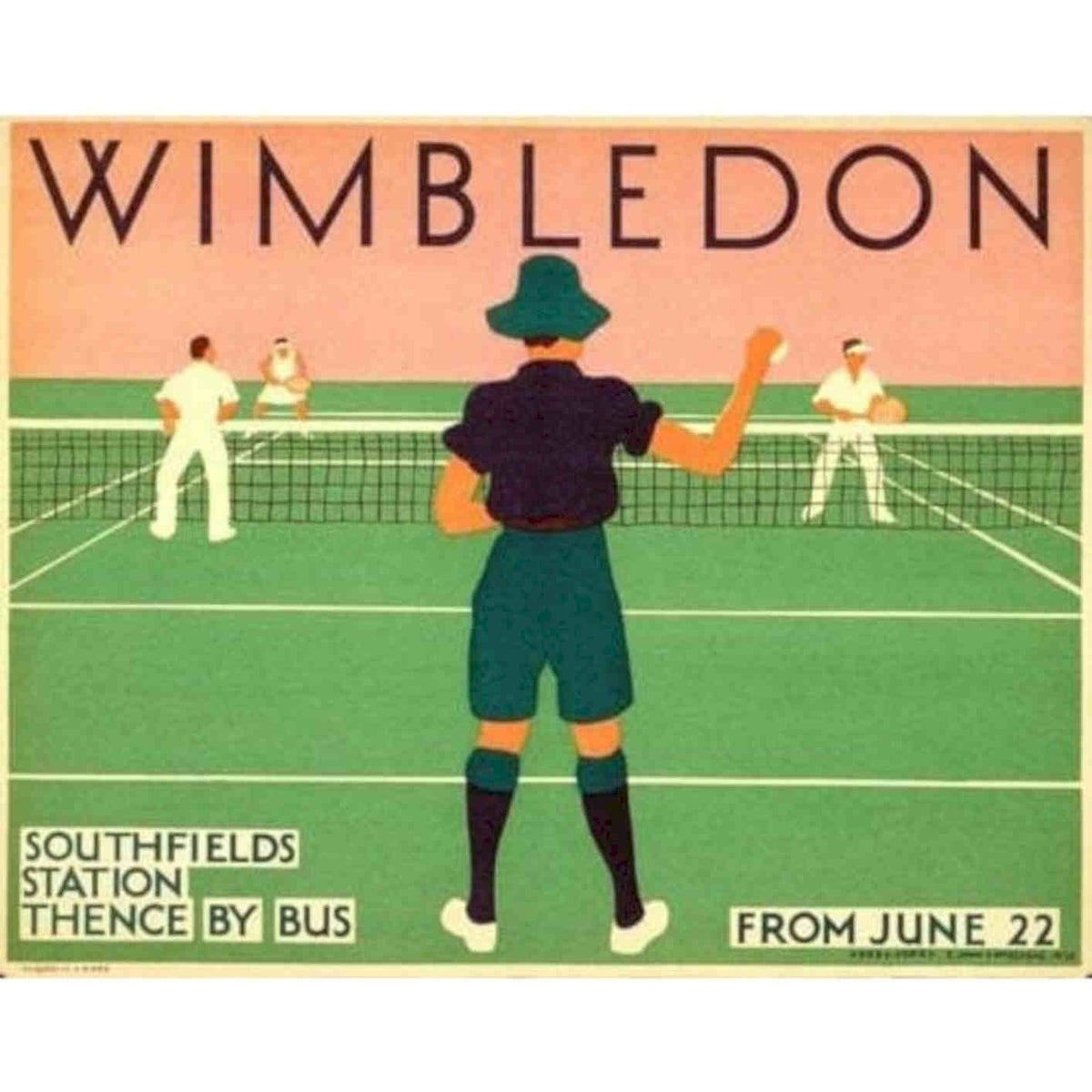 1930 Wimbledon Tennis Championships V Vintage Retro Advert Poster A4 Photo Prin