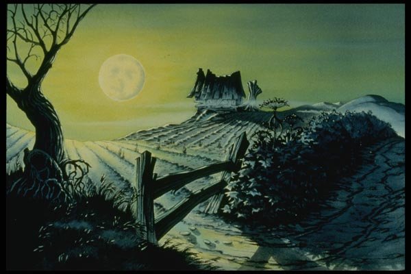 193001 Isolated House In Moonlight A4 Photo Print