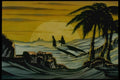 193013 Mary And Joseph In Sunset Landscape A4 Photo Print