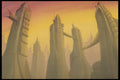 193022 Fantasy City, Pillar Structures A4 Photo Print