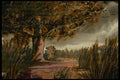 193024 Field Scene And Tree A4 Photo Print